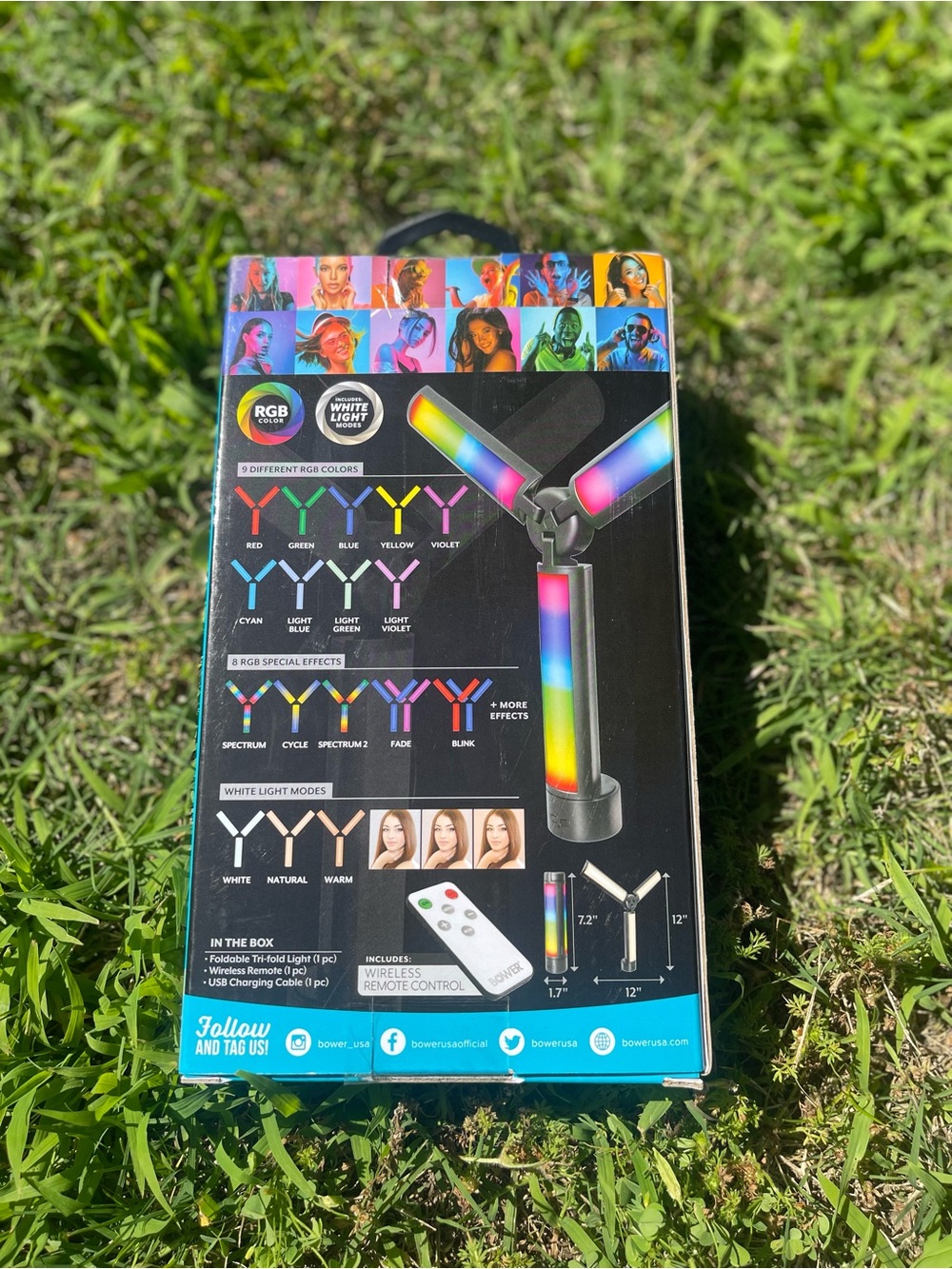 Bower White/RGB Tri-Fold LED Light - Multi-Color - Picture 2 of 3